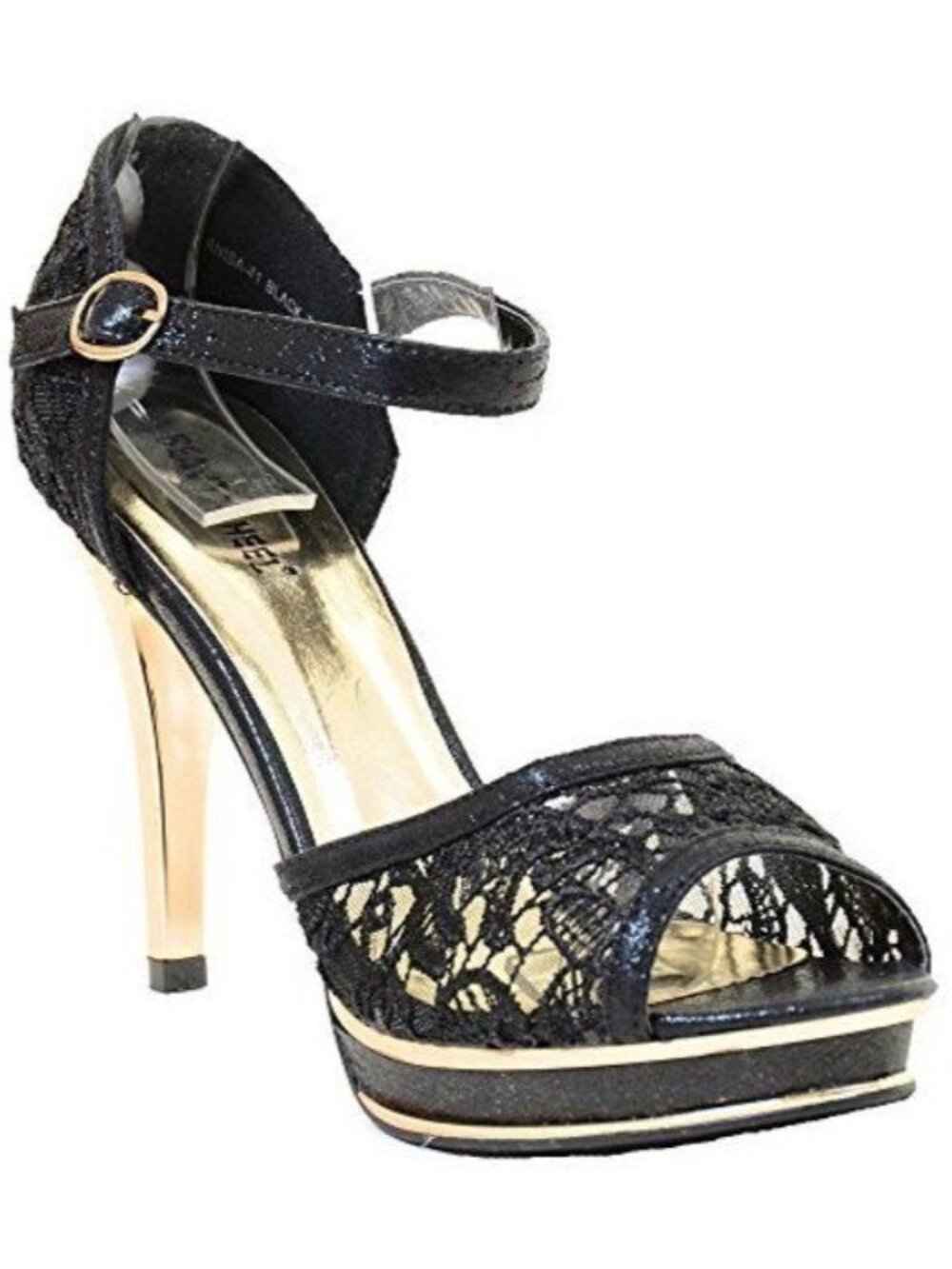 NEW Black Lace Peep-Toe Wedding Bridal Formal Heels Sandals Prom Cocktail Pumps